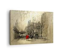 Moderno Quadro su Tela 70x50 cm Stampe da Parete Persone Città - 3190