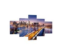 Quadro su Tela Usa america new york manhattan Stampe da Parete 125x70cm Quadri Moderni Soggiorno Camera da Letto 5 pezzi Piccoli Decorazione Murale Wall Art Canvas Grafica Immagini EA125x70-2820