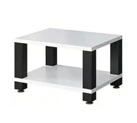 Moderno rack audio/video bianco a 2 ripiani, ripiani regolabili, torre AV autoportante per archiviazione stereo, ideale per home theater e organizzazione del soggiorno