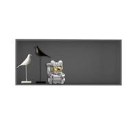 Moderno ripiano doccia da incasso in acciaio inox, impermeabile, per ristrutturazione del bagno, facile installazione, nessuna piastrella necessaria, grigio, 70 x 32 x 12,5 cm