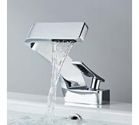 Moderno rubinetto a cascata per il bagno di qualità alberghiera di qualità calda e fredda con costruzione in rame e installazione a foro singolo per valvola in ceramica per una facile finitura in
