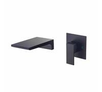 Moderno rubinetto da bagno a parete monocomando miscelatore caldo e freddo in rame cascata design per lavello elegante finitura grigia ideale per bagni contemporanei