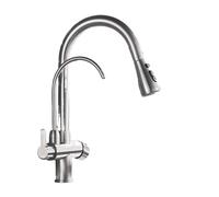Moderno rubinetto da cucina estraibile con filtro dell'acqua a 2/3 vie, miscelatore freddo in oro/nero/cromato, elegante gru per lavello per acqua potabile pulita, ideale per cucine contemporanee
