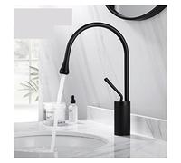 Moderno rubinetto for lavandino in oro spazzolato nero argento a ponte bacino lavabo miscelatore in ottone a freddo for il bagno,Sicuro per l'acqua(Matte black medium)