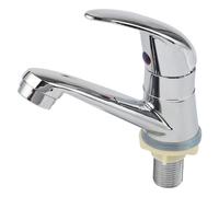 Moderno Rubinetto Lavandino Bagno Cromato con Singolo Manico E Solido Materiale