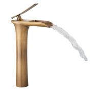 Moderno rubinetto monoforo con maniglia singola in ottone resistente miscelatore for acqua calda fredda for lavabo del bagno(High Antique Brass)