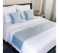 Moderno runner da letto, in velluto di lusso, con strass, protezione decorativa in stile europeo ispessito, con federa coordinata, per hotel, pensione, camera da letto, casa (#2, 45 x 240 cm)