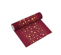 MODERNO Runner da tavola in tessuto non tessuto, con stelle dorate, lunghezza 5 m, larghezza 20 cm, decorazione natalizia per tavoli ed eventi