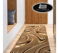 Moderno Runner Karmel Caffè Abstract Noce Larghezza 70 - 120 CM Alla Moda a Buon