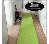 Moderno Runner Verde Tappeto Corridoio Larghezza 50, 60, 70, 80, 90 100 CM