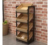 Moderno scaffale bianco per vendita al dettaglio di generi alimentari e dispensa, robusto scaffale con cestino per frutta e verdura, organizer per supermercati e snack