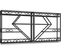 Moderno scaffale per bottiglie di liquore a LED di grande capacità in metallo da parete per bancone bar Supporto per calici da appendere al bancone del bar per cucine 200 x 86 x 20 cm, colore nero