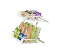 Moderno scaffale per pianificare sotto il lavandino con ripiani rimovibili e design piccolo, installazione semplice, ideale per disordine, facile da vivere scaffale multistrato