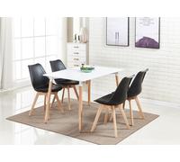 Moderno Scandinavian Tavolo da Pranzo Set Con 4 Alla Moda Jamie Tulipano Sedie