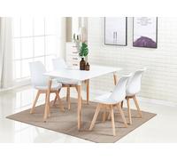 Moderno Scandinavian Tavolo da Pranzo Set Con 4 Alla Moda Jamie Tulipano Sedie