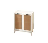 Moderno Scarpiera in legno a doppia anta for riporre gli oggetti all'ingresso, mobiletto for ingresso traspirante in rattan intrecciato personalizzato che fa risparmiare spazio Organizzatore