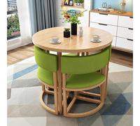 Moderno set da 5 pezzi con tavolo rotondo da cucina per 4 sedie con struttura in metallo per piccoli spazi, tavolo negoziale, sedie per appartamento, eleganti sedie imbottite in tessuto incluse