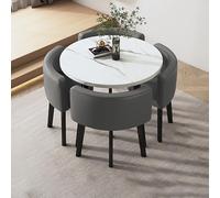 Moderno set da cucina per 4 persone, con tavolo e sedie, ideale per piccole sale conferenze o ufficio, include un semplice tavolo rotondo e sedie