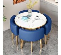 Moderno set da pranzo da 4 pezzi, tavolo rotondo e quadrato con sedie per cucina, sala da pranzo, ufficio, reception, sala conferenze e club, mobili eleganti per riunioni di lavoro e negoziati