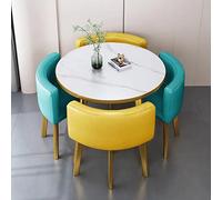 Moderno set da pranzo rotondo per 4 persone, elegante tavolo da cucina e sedie, piccolo ufficio sala conferenze, arredamento perfetto per il tempo libero sala da pranzo design salvaspazio