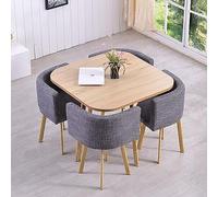 Moderno set da pranzo rotondo per famiglia o ufficio, include tavolo da 80 cm con quattro sedie, ideale per casa, ufficio e sala conferenze