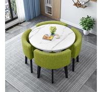Moderno set da tavola rotondo/quadrato con 4 sedie - 80 cm elegante tavola per conferenze e reception per la cucina e l'ufficio, uso in legno.