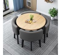 Moderno set da tavola rotondo/quadrato da 80 cm, con 4 sedie - Elegante Conference & Reception Table Wooden Kitchen Dining Furniture Combination