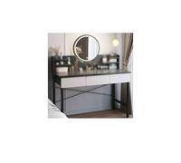 Moderno set da toeletta con luci, piccolo tavolo da toeletta con specchio e cassetto, elegante scrivania per il trucco per camera da letto, da donna, compatto, 100 x 40 x 126 cm