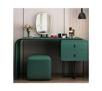 Moderno set da toeletta di lusso con specchio e sgabello, toeletta per la camera da letto delle ragazze, elegante mobile verde (80 cm) - Perfetto trucco nizer