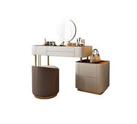 Moderno set da toeletta in vetro con specchio a LED e armadietto per camera da letto, 120 cm