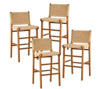 Moderno set di 1/2/4 sgabelli da bar con schienale e gambe in legno per cucina, bar, pub, ristorante, colazione