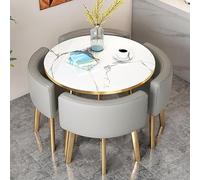 Moderno set di 4 pezzi tavolo da pranzo per ufficio reception o cucina, tavolo rotondo/quadrato con sedie per riunioni di lavoro, conferenze e negoziati, elegante e funzionale.