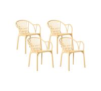 Moderno set di 4 sedie da pranzo da giardino in plastica leggera e resistente Be