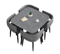 Moderno set di 5 pezzi con tavolo da pranzo con 4 sedie per piccoli spazi, tavolo da cucina quadrato/rotondo, mobili per sala da pranzo, ideale per negoziare riunioni e riunioni di famiglia