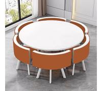 Moderno set di 6 pezzi tavolo da pranzo con sedie per cucina e riunioni di lavoro stile minimalista scrivania in MDF ideale per casa e ufficio