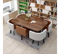 Moderno set di 7 pezzi con tavolo da pranzo con 6 sedie, mobili eleganti per ufficio, sale conferenze, cucina, salotti e salotti, perfetto per la casa e gli spazi di lavoro
