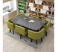 Moderno set di 7 pezzi con tavolo da pranzo con 6 sedie per ufficio, sala conferenze, cucina, salotto e soggiorno, mobili eleganti per la casa e gli spazi di lavoro