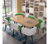 Moderno set di 7 pezzi con tavolo da pranzo con 6 sedie per ufficio, sala conferenze, cucina, salotto e soggiorno, mobili eleganti per la casa e gli spazi di lavoro