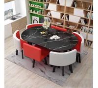 Moderno set di 7 pezzi con tavolo da pranzo con 6 sedie per ufficio, sala conferenze, cucina, salotto e soggiorno, mobili eleganti per la casa e gli spazi di lavoro