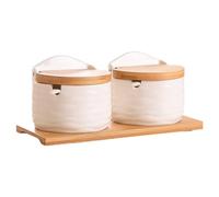 Moderno Set di Calici Salati Per La Conservazione Di Spezie Cucina O Sala Da Pranzo Zucchero Contenitore Con Coperchio In Legno Rimovibile E