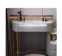 Moderno set di comò da trucco con specchio da parete e Rockboard UV + cassetti organizer in metallo e tavolo monopezzo bianco, 80 x 40 x 60 cm