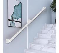 Moderno set di corrimano per scale - nero/bianco/oro; ringhiera a parete per uso interno/esterno, 1 m, completa ringhiera per scale e gradini, design resistente ed elegante