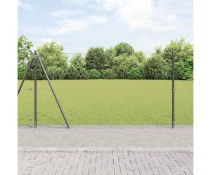 Moderno set di pali per recinzione in robusto acciaio di colore grigio, per giardino e terrazza, resistenti alle intemperie con protezione dalla corrosione, facile montaggio, elegante soluzione di
