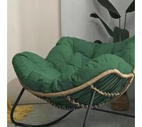 Moderno set di sedia a dondolo e poggiapiedi oversize con cuscino spesso, confortevole, imbottita, reclinabile per il relax (verde)