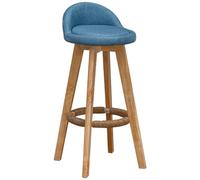 Moderno set di sgabelli da bar girevoli a 360°, design minimalista in legno con schienale e poggiapiedi, per cucina, isola elegante, per la colazione, L 37 x 37 x 63 cm