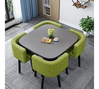 Moderno set di tavolini da caffè per ufficio e ingresso dell'hotel, include 1 tavolo e 4 sedie, ideale per aree ricreative, balconi, centri commerciali, corridoi, camere da letto e studi, colore verde