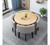 Moderno set di tavolo da pranzo con 4 sedie rotonde e quadrate per conferenze per ricevimenti, 80 cm, mobili eleganti per casa e ufficio, soluzione versatile per sedersi.