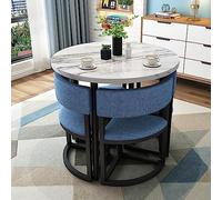 Moderno set di tavolo da pranzo con quattro sedie, 80 cm, tavolo rotondo per uso familiare o aziendale, mobili per casa, ufficio o sala conferenze