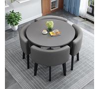 Moderno set di tavolo da pranzo per 4 persone, con tavolo rotondo e sedie, piccolo tavolo rotondo per sala da pranzo a 4 cerchi per sala conferenze (A2980 x 80 x 75 cm)
