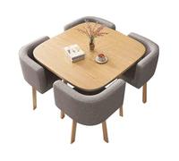 Moderno set di tavolo e sedia per 4 persone, scrivania per ufficio e reception con elegante tavolo e sedie da balcone, set di mobili per soggiorno in giallo, soluzione per mobili per casa e ufficio